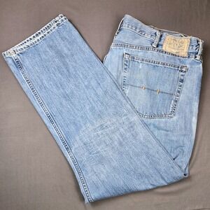 Polo Ralph Lauren Mens Jeans Light Wash Straight Fit Denim Pants Size 42x32